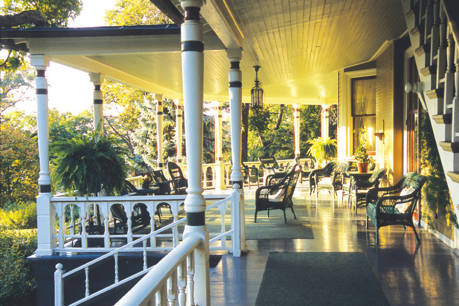 the porch in front of black point estate