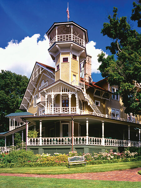 Black Point Estate & Gardens building at Grand Geneva surrounded by trees